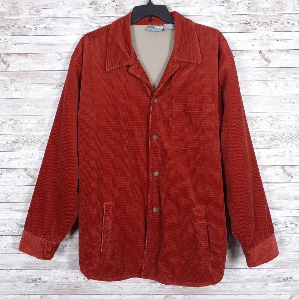 Jeep Workwear Mens Corduroy Coat XXL Fleece Lined Button Up CL